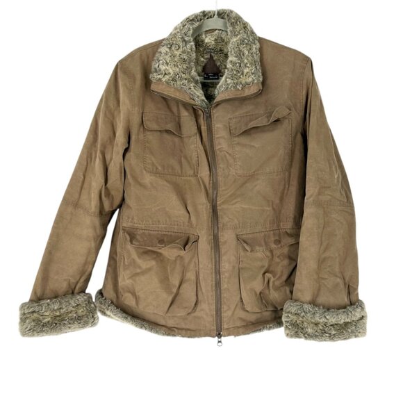 Fjall Brown Faux Fur Lined Zip Front Coat - Picture 1 of 9